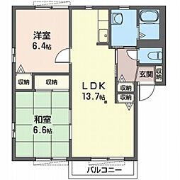 東武桐生線 三枚橋駅 徒歩5分の賃貸アパート 2階3DKの間取り
