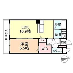 ユーミー下大久保 1階1LDKの間取り