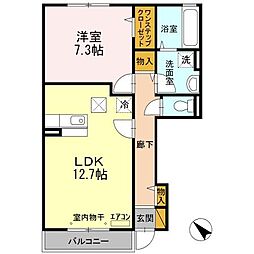 未来　A 1階1LDKの間取り