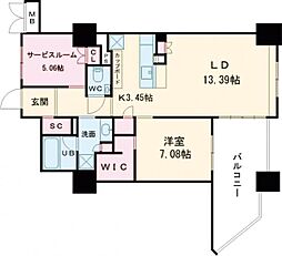 ビバシティ京坪 12階2LDKの間取り
