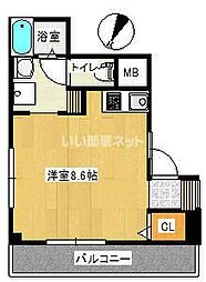 ＳＨＩＢＡＺＡＫＩ　ＢｕｉｌｄI(シバザキビルドワン) 4階ワンルームの間取り