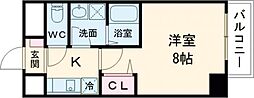 ボヌール矢賀 3階1Kの間取り