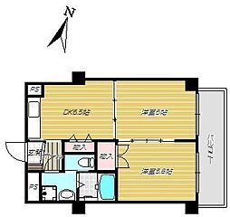 ハーバービュー南洲公園 1階2DKの間取り