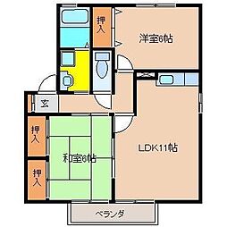 サニー神宮の森 2LDKの間取図画像