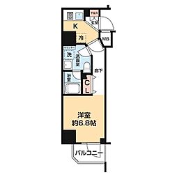 ガレリアレジデンス石川町 7階1Kの間取り