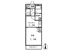 西武池袋線 所沢駅 徒歩10分の賃貸マンション 3階1Kの間取り