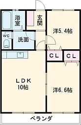 3mile’s 3階2LDKの間取り