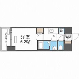 プレサンス扇町駅前 2階1Kの間取り