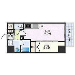 ディアレイシャス名古屋浄心 1LDKの間取図画像