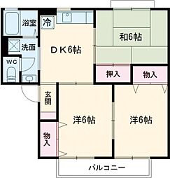 ヴィラージュN II棟 1階3DKの間取り