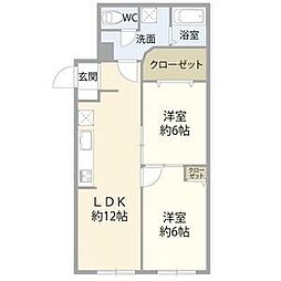 ライオンズマンション高円寺南 5階2LDKの間取り