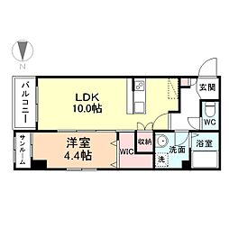 インターハイツ 2階1LDKの間取り