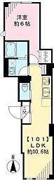 ハレレア 1階1LDKの間取り