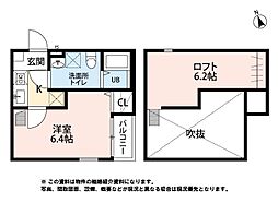 ミニステラ 1階1Kの間取り
