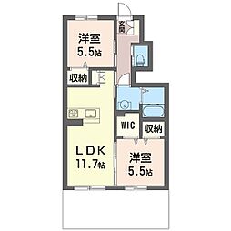 JR両毛線 駒形駅 4.5kmの賃貸アパート 1階2SDKの間取り