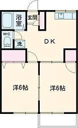 ハイツ光貴 1階2DKの間取り