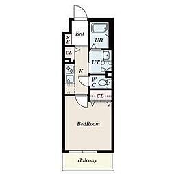 S-FORT船橋海神 1階1Kの間取り