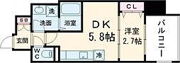 テラ堺市駅 8階1DKの間取り