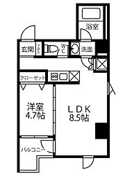 Residence Iconn KAWARAMACHI 901 9階1LDKの間取り
