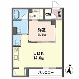 LUANA KAMISUGI 1LDKの間取図画像
