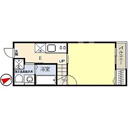 仙台市営南北線 愛宕橋駅 徒歩5分の賃貸アパート 1階1Kの間取り