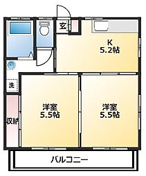 メゾンＴＡＫＥ 2階2Kの間取り