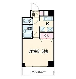 アーバネックス野田 704 7階1Kの間取り