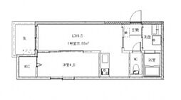アドバンス矢野西A棟 1階1LDKの間取り