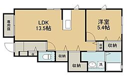 （セキスイ）サングリーンズIII 1階1LDKの間取り