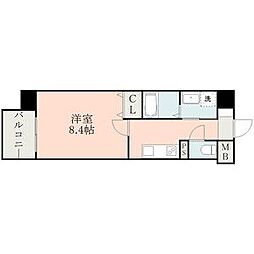 COLAS MIFUNE EAST 7階1Kの間取り