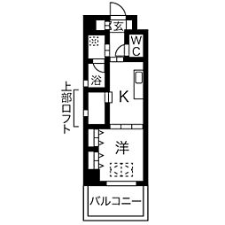 ARROW FIELDS貮番館 13階1DKの間取り