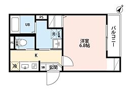robot home 柳瀬川III(ロボットホームヤナセガワスリー) 1階1Kの間取り