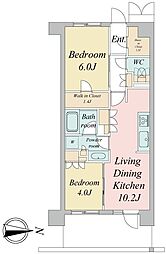 トラープランド蒼麗館 4階2LDKの間取り