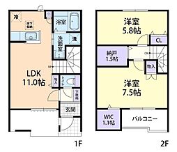 ドミール大島VII　Ａ 1階2LDKの間取り