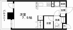 熊本市電B系統 西辛島町駅 徒歩2分の賃貸マンション 12階ワンルームの間取り