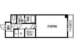 コーポ・サンシャイン 303 3階1Kの間取り