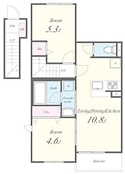 JR東海道・山陽本線 西大路駅 徒歩13分の賃貸アパート 2階2LDKの間取り