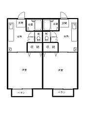 シャルム西津田 1階1Kの間取り