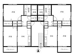 コーポ桂III　Ａ 2階2DKの間取り