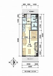 ガーデンロッジIII 4階1DKの間取り