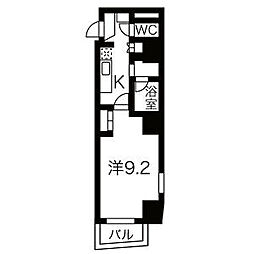 イースタンヒルズ八事 6階1Kの間取り