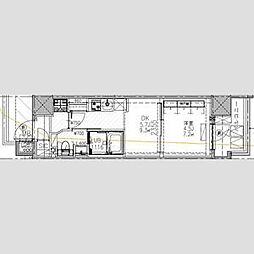 S-RESIDENCE王子Nord 603 6階1DKの間取り