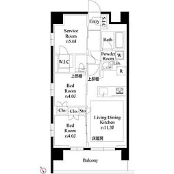 プレシス上福岡 2階2SLDKの間取り