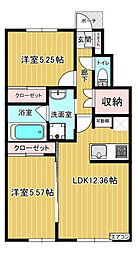 Lallana(ララーナ） 1階2LDKの間取り