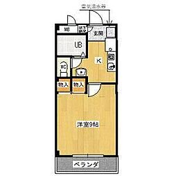グレイスK・O・M1 1Kの間取図画像
