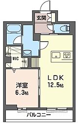 JR上越線 井野駅 3.2kmの賃貸マンション 1階1LDKの間取り
