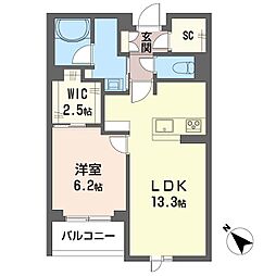埼玉高速鉄道 浦和美園駅 徒歩7分の賃貸マンション 3階1LDKの間取り