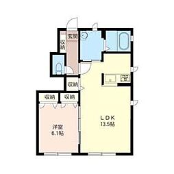 JR上越線 群馬総社駅 徒歩21分の賃貸アパート 2階2LDKの間取り