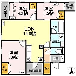 MOCRAFT中葛西 301 3階3LDKの間取り