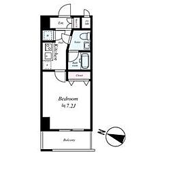 ピュアドームエクサイト博多アネックス 703 7階1Kの間取り